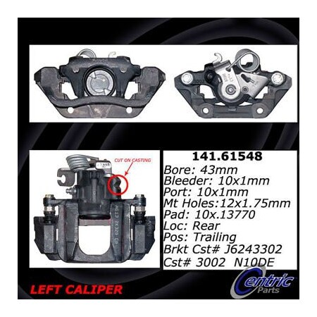 Centric Centric Semi-Loaded Brake Caliper, Centric Parts 141.61548 141.61548